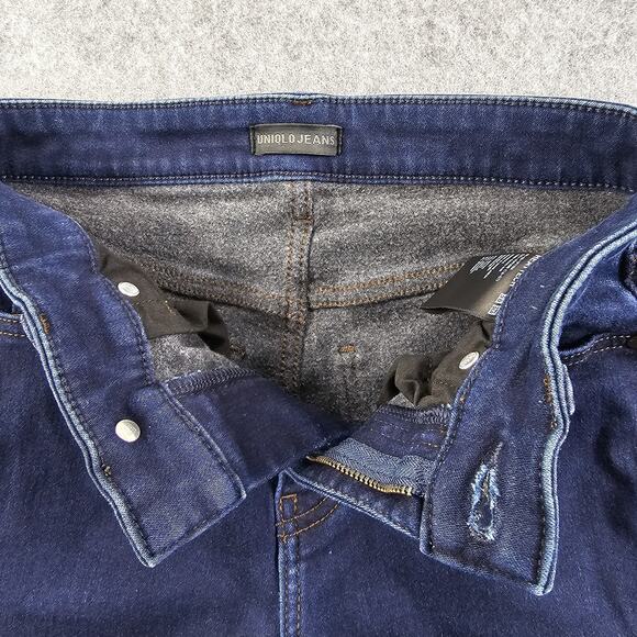 Uniqlo Heattech Jeans Womens Size 23 x 31 (measures 23 x 29) Skinny Dark Rinse - Picture 6 of 15